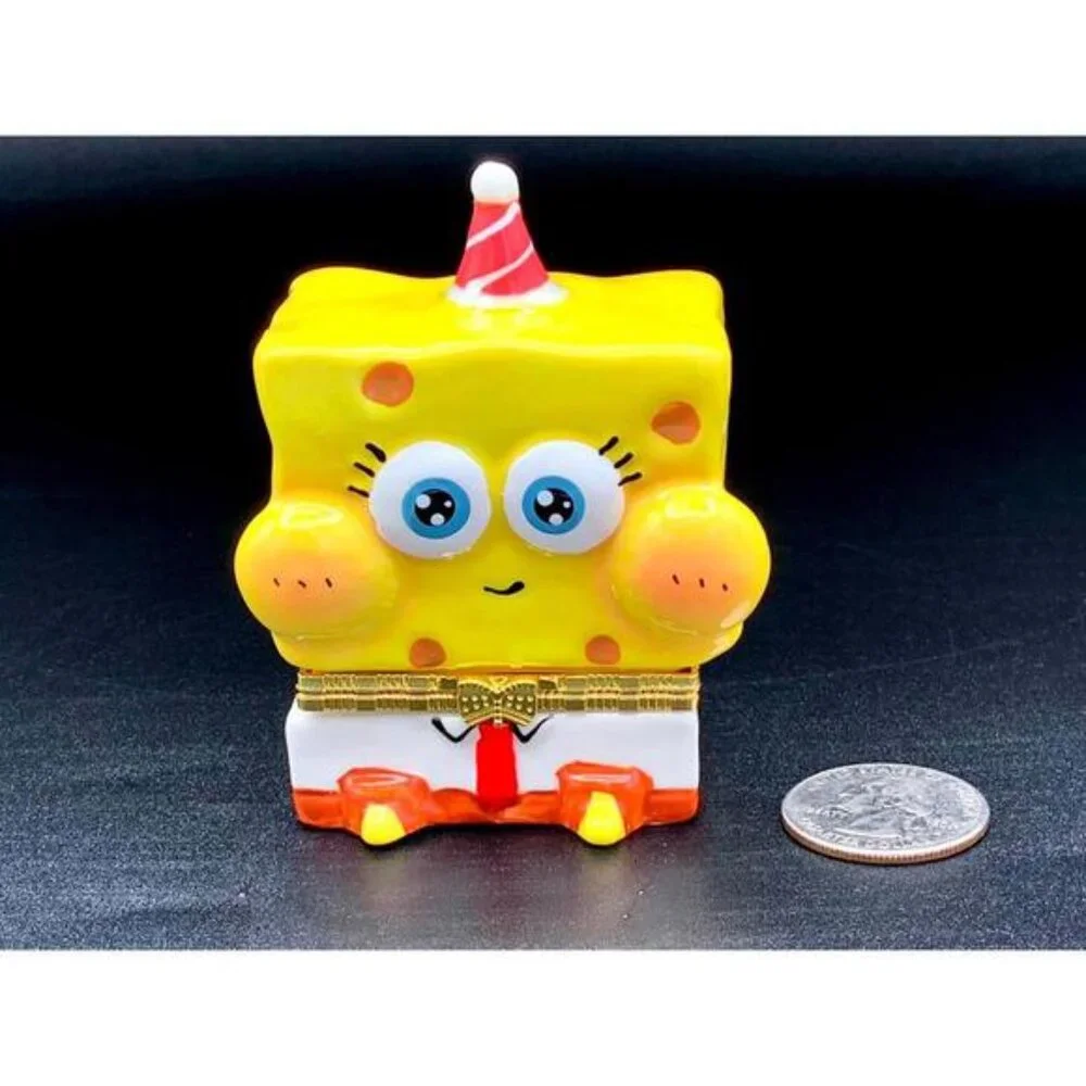 SpongeBob SquarePants Birthday Trinket Box - Ceramic Cartoon Jewelry Holder - Picture 4 of 4